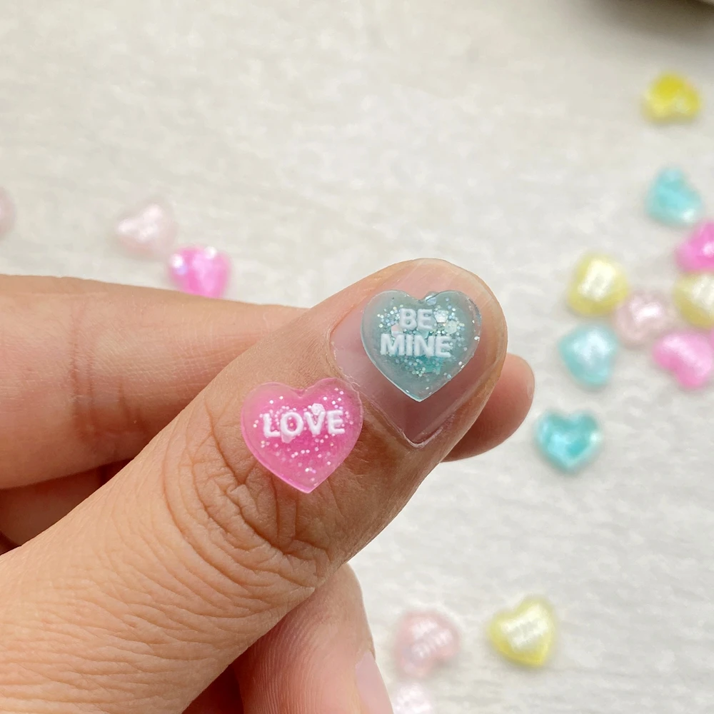 새로운 레진 소재의 미니 만화풍 하트 모양 장식품 50 - Nail Art Love 리뷰 및 가격