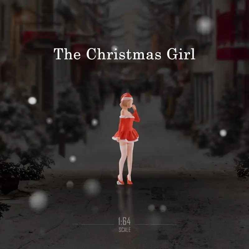 Muñeco de Papá Noel de alce de Navidad en miniatura, escala 1/64, modelo Mini DIY, paisajismo, accesorios de fotografía a pequeña escala, decoración de exhibición