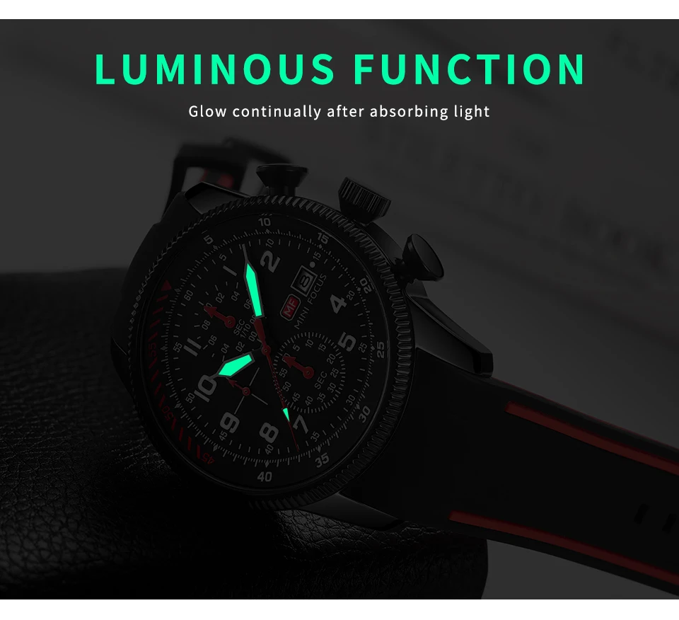 MINI FOCUS Electronic Quartz Mens Watches Auto Date Wristwatch Water Resistant Clock Gift for Men Relogio Masculino 0379G