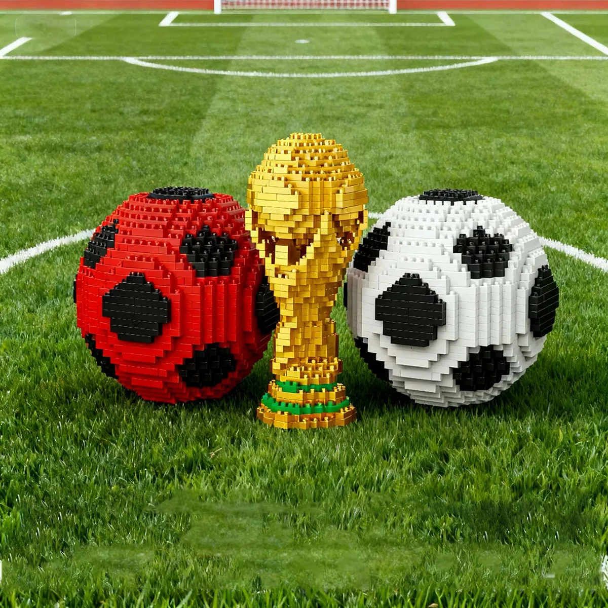 

Universe Level Football Theme Building Blocks Sports Match Collector's Figure Figurine Trophy Style Collectible Peripheral Toy