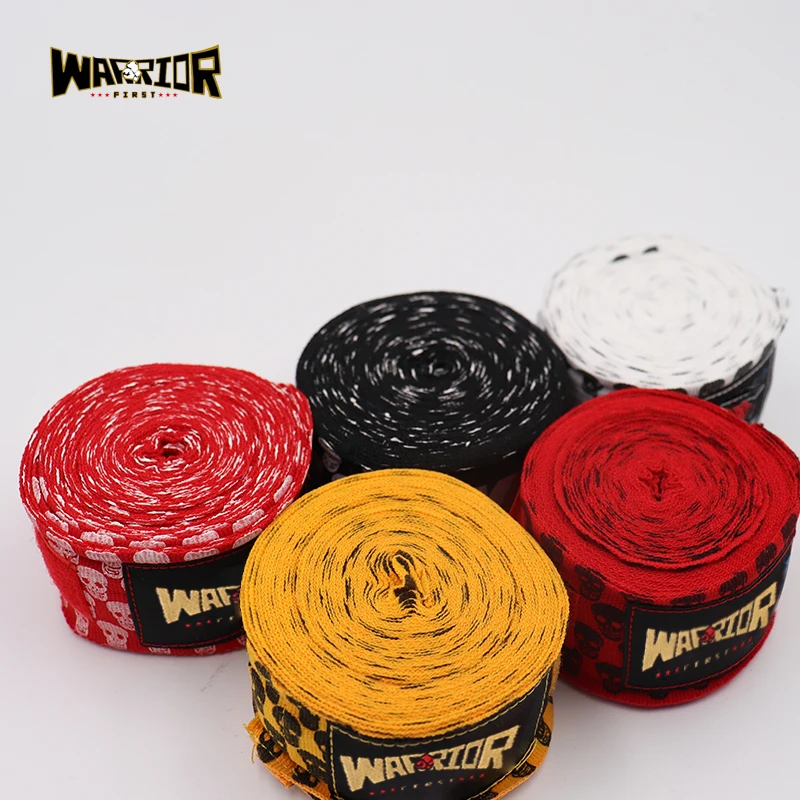 1 Pair Boxing Handwraps MMA Muay Thai Kick Boxing Hand Wrap For Training Bandages 3M/5M Length Skull Print Sport Tapes