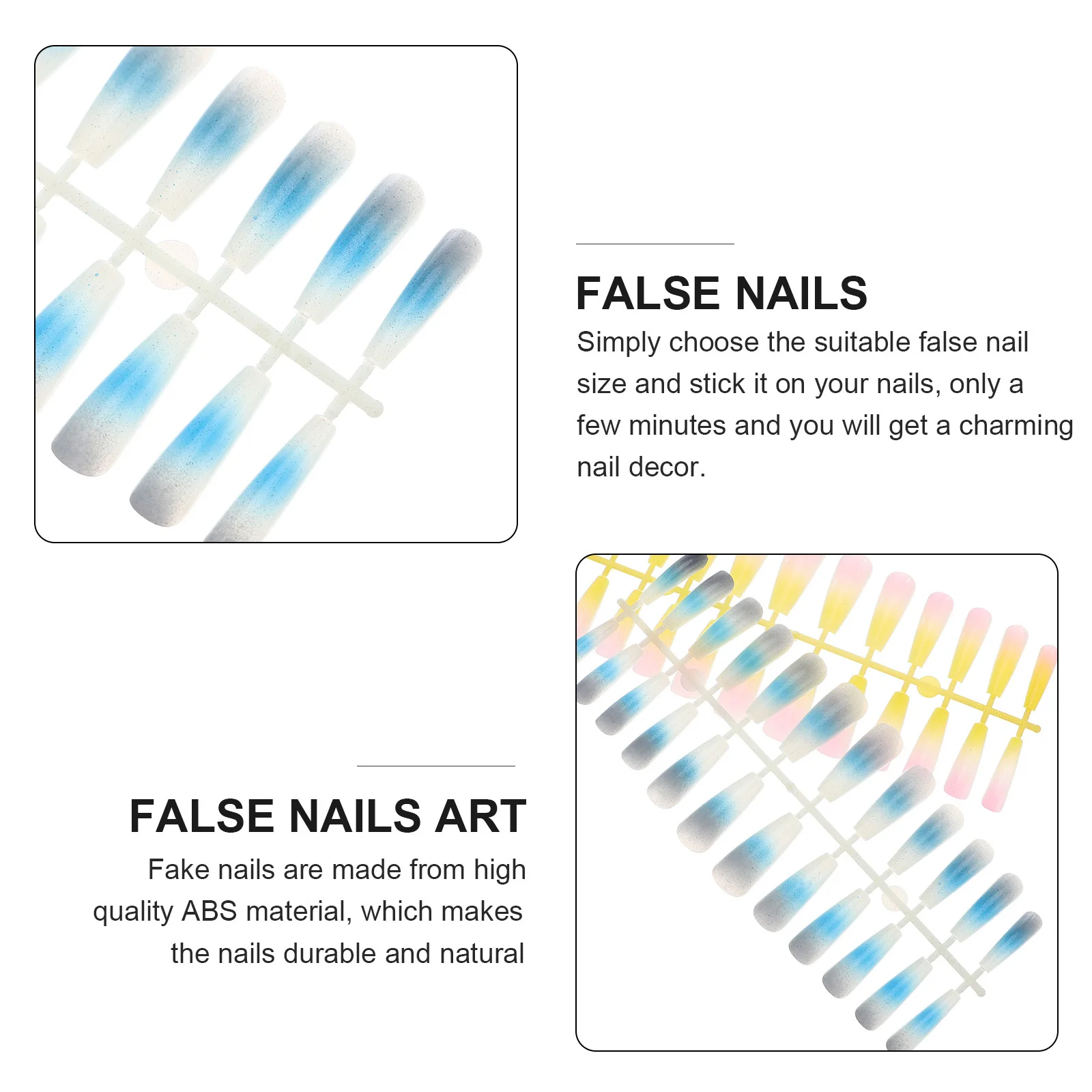 

HONMEET Acrylic False Nails Full Cover Press On Reusable Tips Manicure Set with Adhesive UV Gel Polish for Halloween French Art