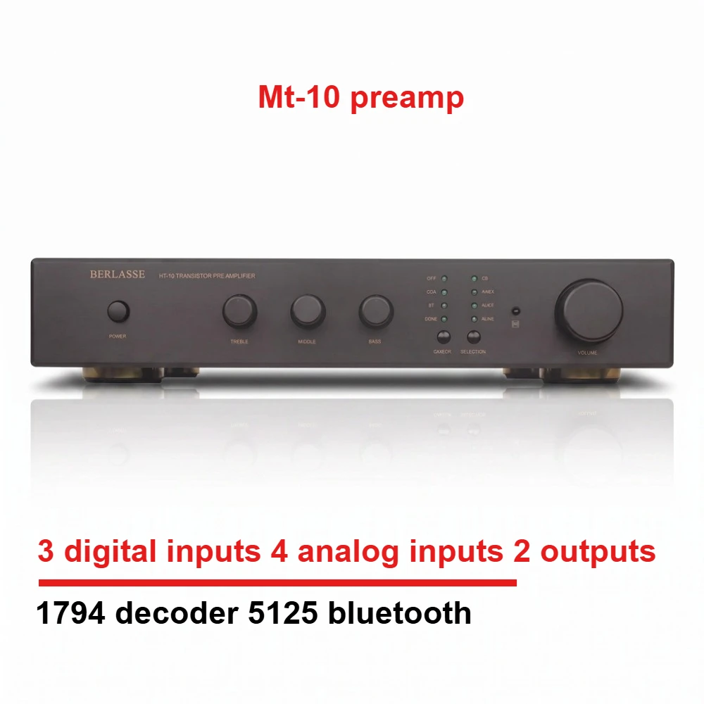 MT-10 Audiophile-grade Hi-Fi Preamplifier: FET-based design, 1794 DAC, 5125 Bluetooth module, and remote control functionality.