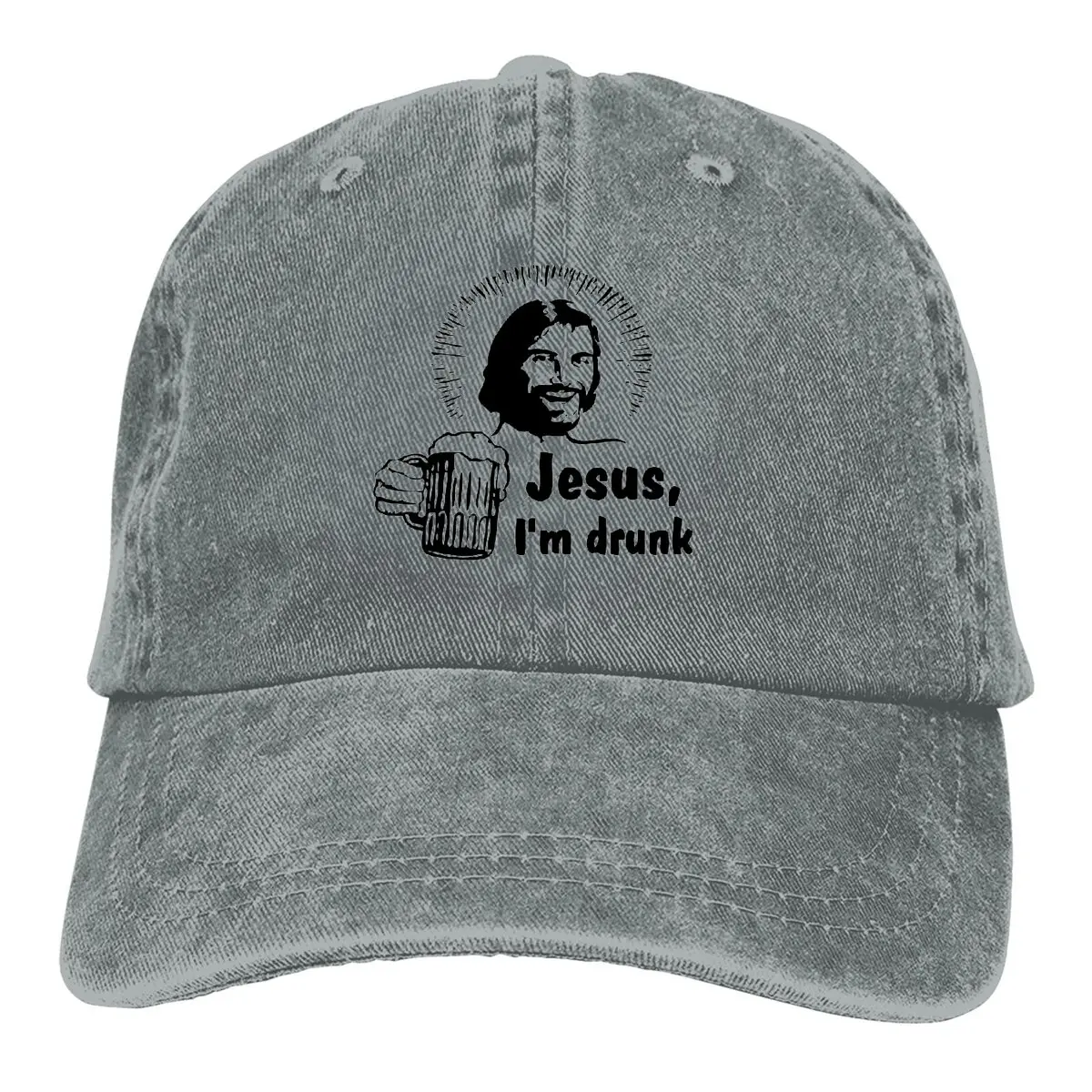 Pure Color Cowboy Hats Jesus I Am Drunk Beer Women's Hat Sun Visor Baseball Caps Jesus Peaked Trucker Dad Hat