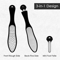 3 in1 Pedicure File Tools Foot Rasp Stainless Steel Hard Dead Skin Callus Remover Professional Grinding Feet Skin Care