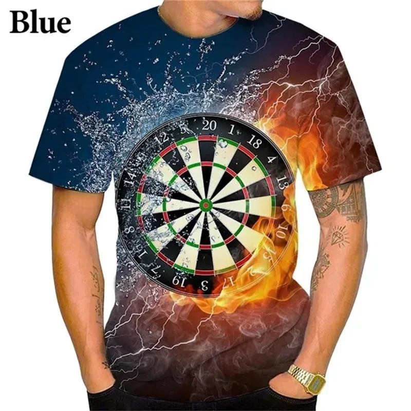 New Darts Graphic T Shirts For Men 3D Printing Dart Throwing Game Tee Top Fashion Short Sleeve Mens Funny T-Shirt Streetwear