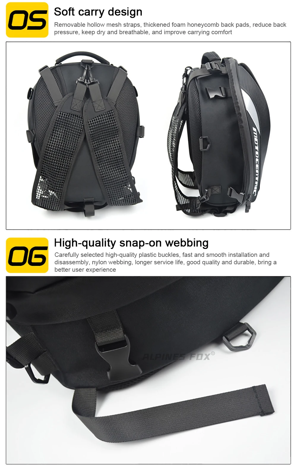 Moto zentrische wasserdichte Motorrad-Heck tasche Multifunktions-Rücksitz tasche Hochleistungs-Motorrad tasche Fahrer-Fallbein-Seiten tasche – Detail 15