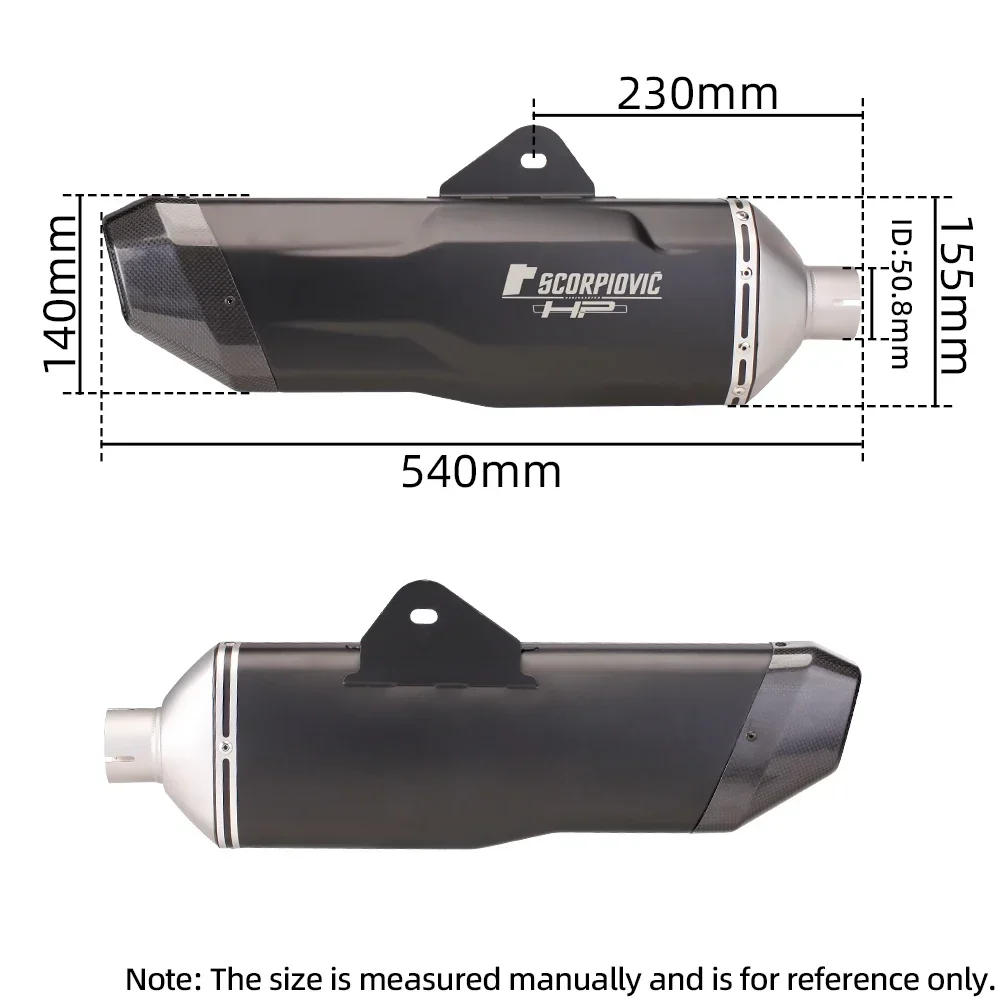 Universal Motorcycle Exhaust Muffler Carbon fiber Modified Escape Moto For F750GS F850GS ADV R1200GS RC390 NINJA400 Z900 TRK502