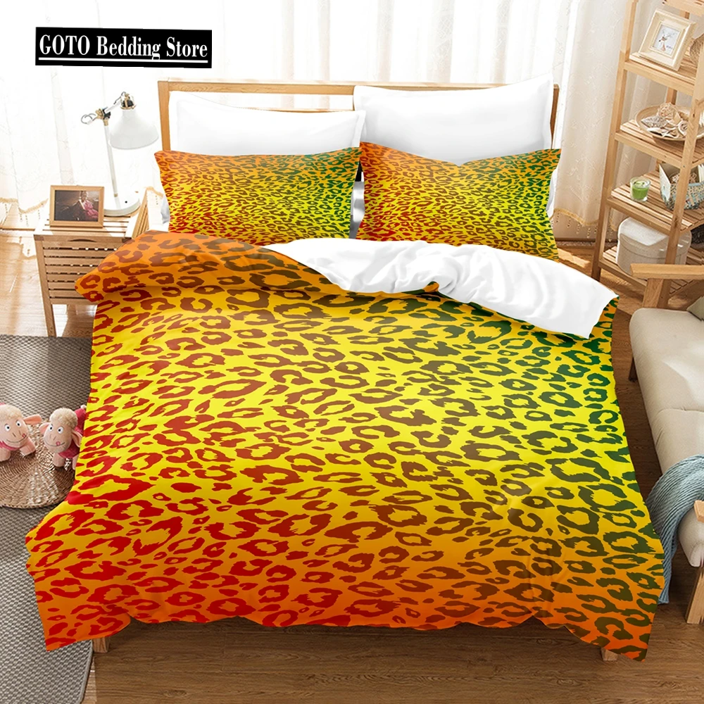 Luxury Bedding Set Leopard 228x228cm King Size Duvet Cover Sets Kids,twin Full Queen Dropshipping Home Textile Housse De Couette