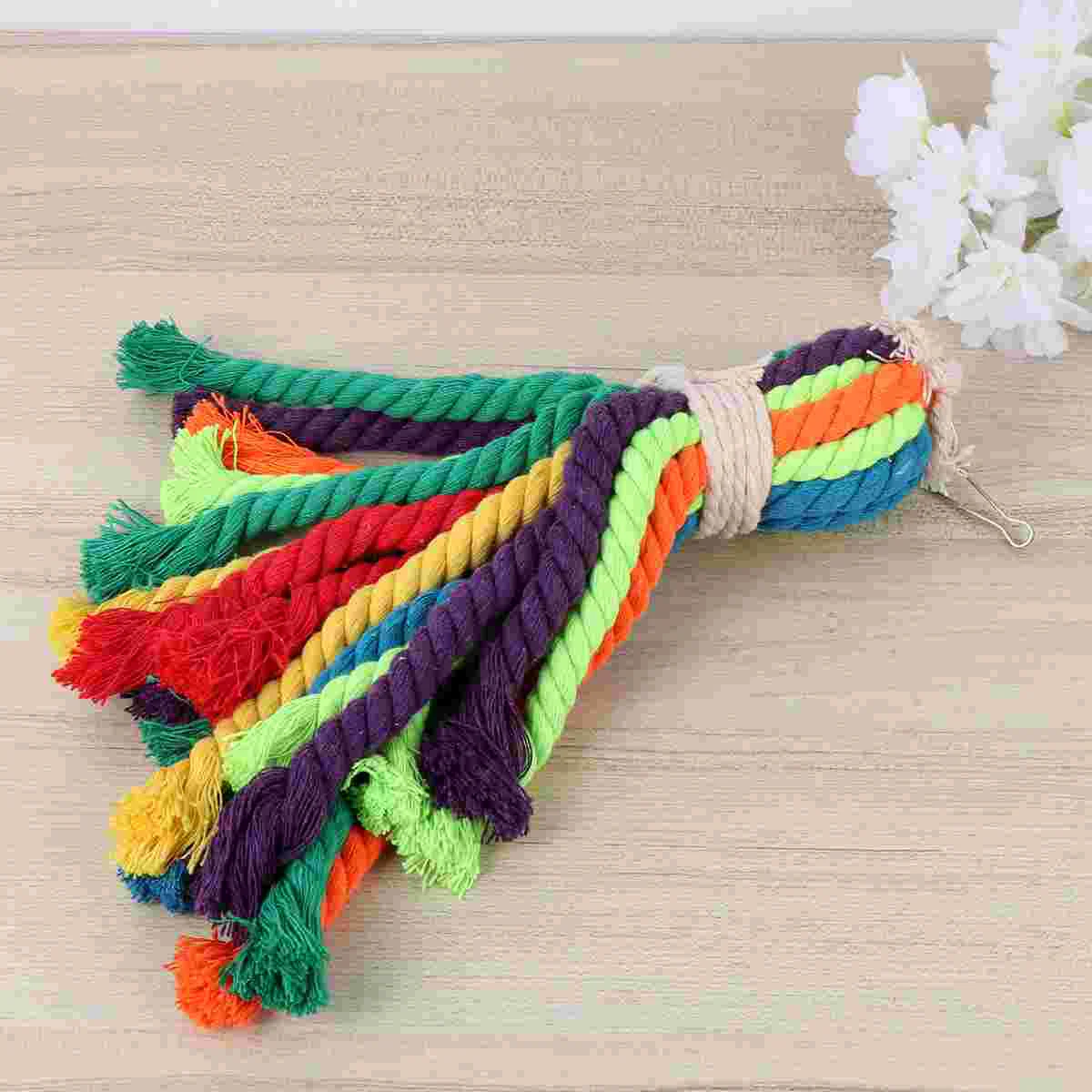 

Bird Cotton Rope String Funny Hanging String Parrot Chewing Bird Bird Toy Bird Gnawing Bird Bird Toy for Parrot Bird Random