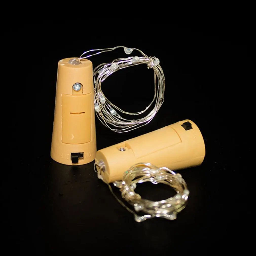 10LED Rode Wijn Flessenstop Koperdraad Lamp String Wijn Fles Kurk Slingers Flessenstop Lamp Nachtlampje