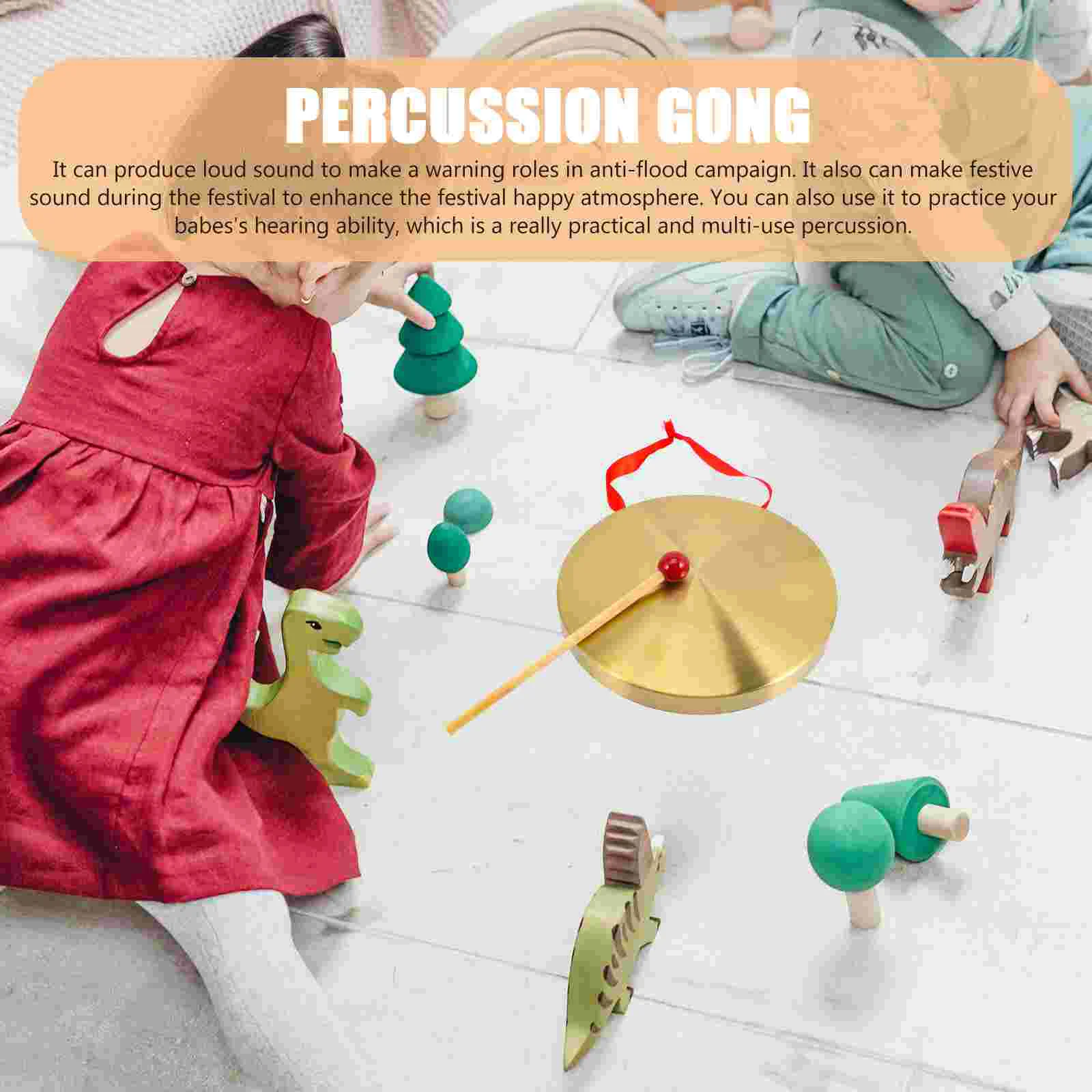 Copper Gong Instrument 1 Pc Sturdy Clear Loud Sound Percussion Anti flood Warning Suitable Company Opening Basketball