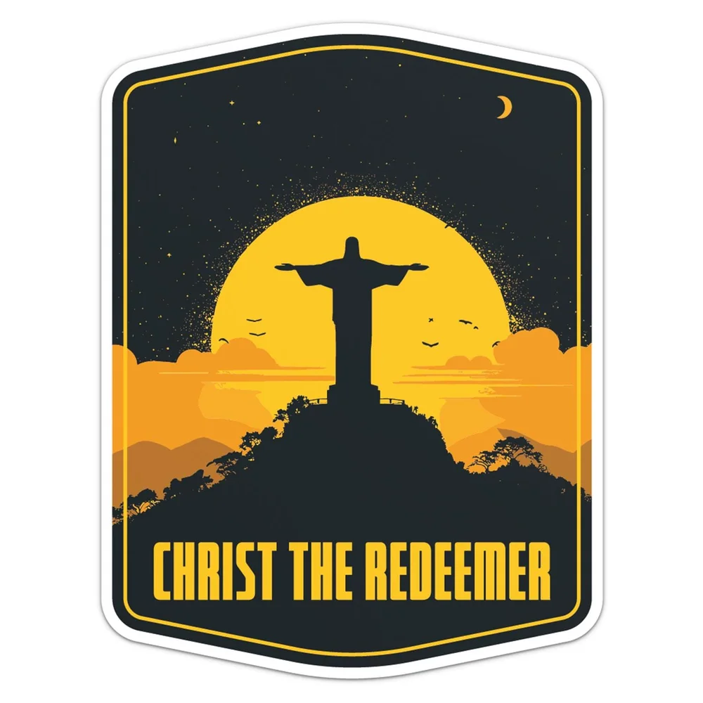 Christ The Redeemer Statue Vinyl Car Sticker Self Adhesive Decal for Truck Window and Laptop Novelty Auto Decor