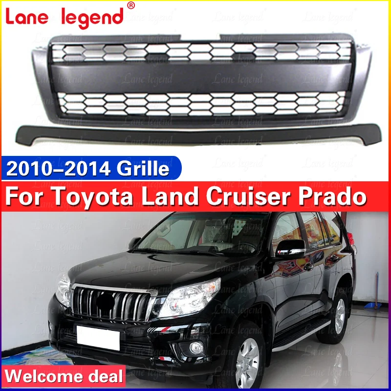 Front Bumper Grille Upper Hood Mesh Medium net fits for Toyota Land Crusier Prado 2010-2014 ABS Racing Grills