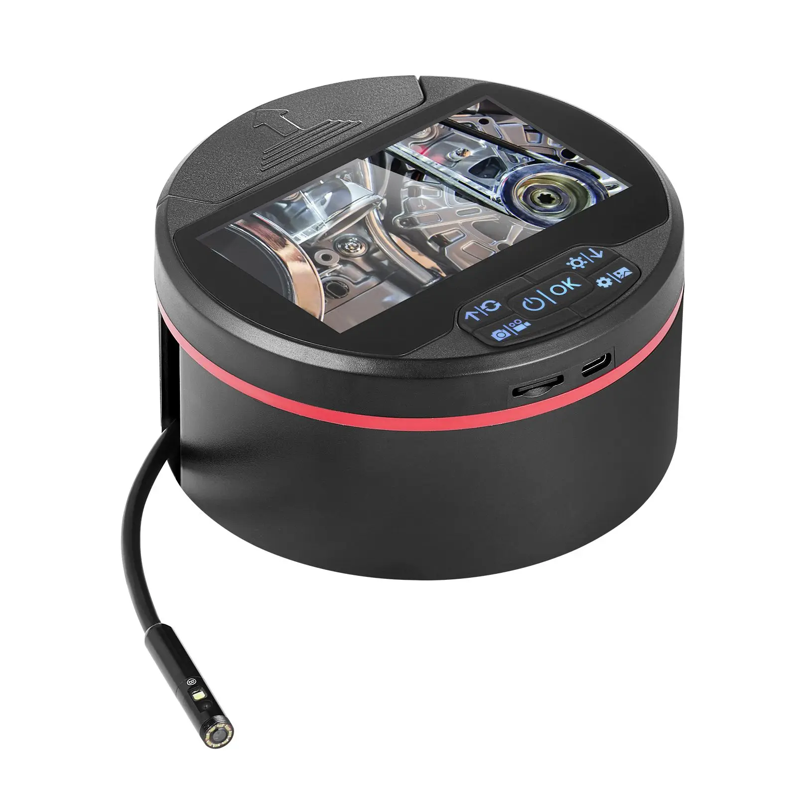 Borescope Triple Lens Endoscope Camera with Light, 4.3