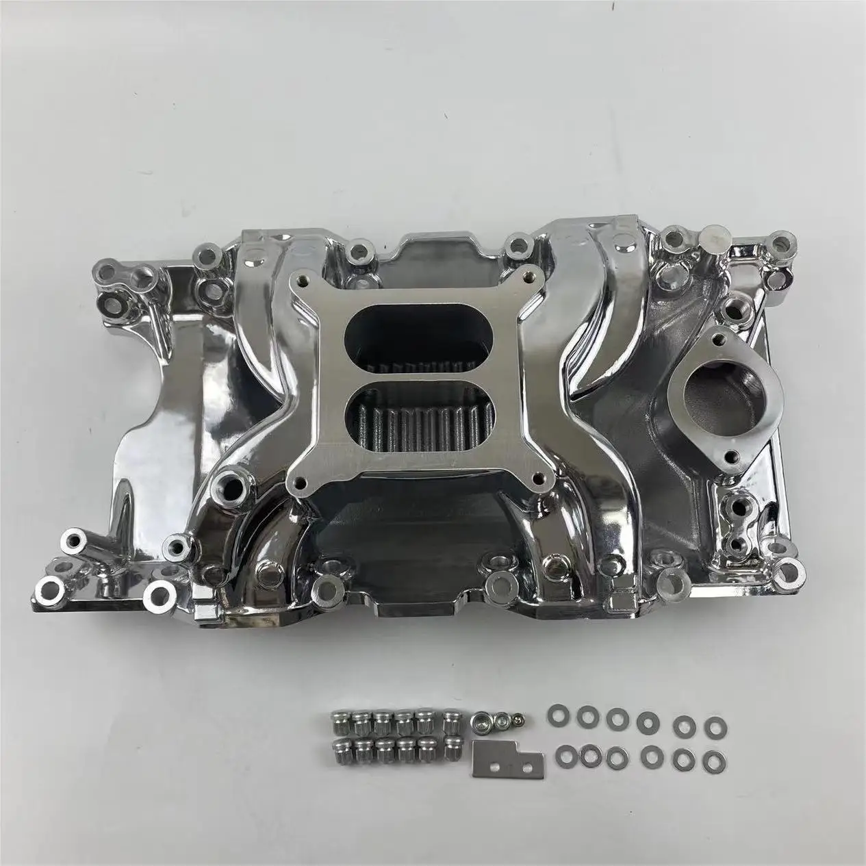 

Polished Mopar Small Block V8 Crosswind Dual Plane Aluminum Intake Manifold
