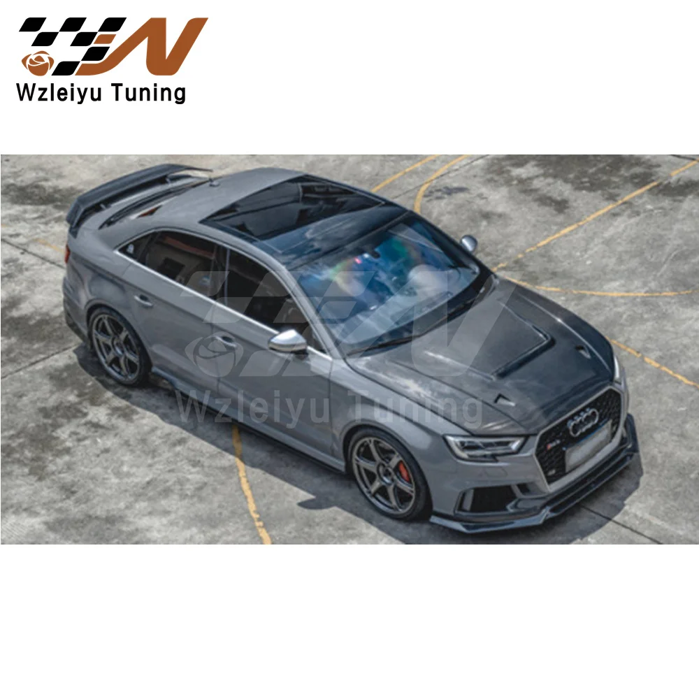 New Style Carbon Fiber Front Hood Bonnet Fit For Audi RS3 2018-2020 & 2014-2020 A3 & A3 S Line & S3 High Quality Fitment