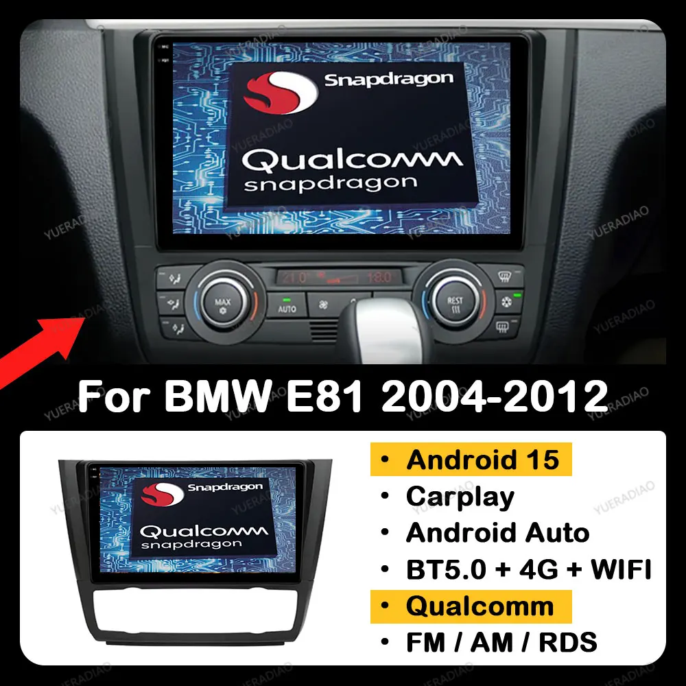 

Android 15 Car Radio For BMW 1-Series E88 E82 E81 E87 2004 - 2011 Multimedia Stereo Video Player 2K QLED GPS NAVI CarPlay Auto