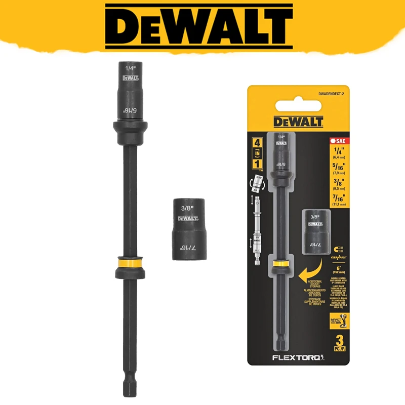 

DEWALT DWADENDEXT-2 6 4-in-1 Hex Shank Double Ended Nut Driver Socket Extension Detachable Sockets Durable Tool Accessories