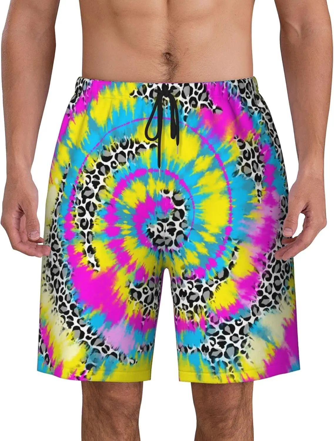 

Мужские плавки Tie Dye Rainbow, пляжные шорты с ботаническим цветочным узором, быстросохнущие, с регулируемыми карманами