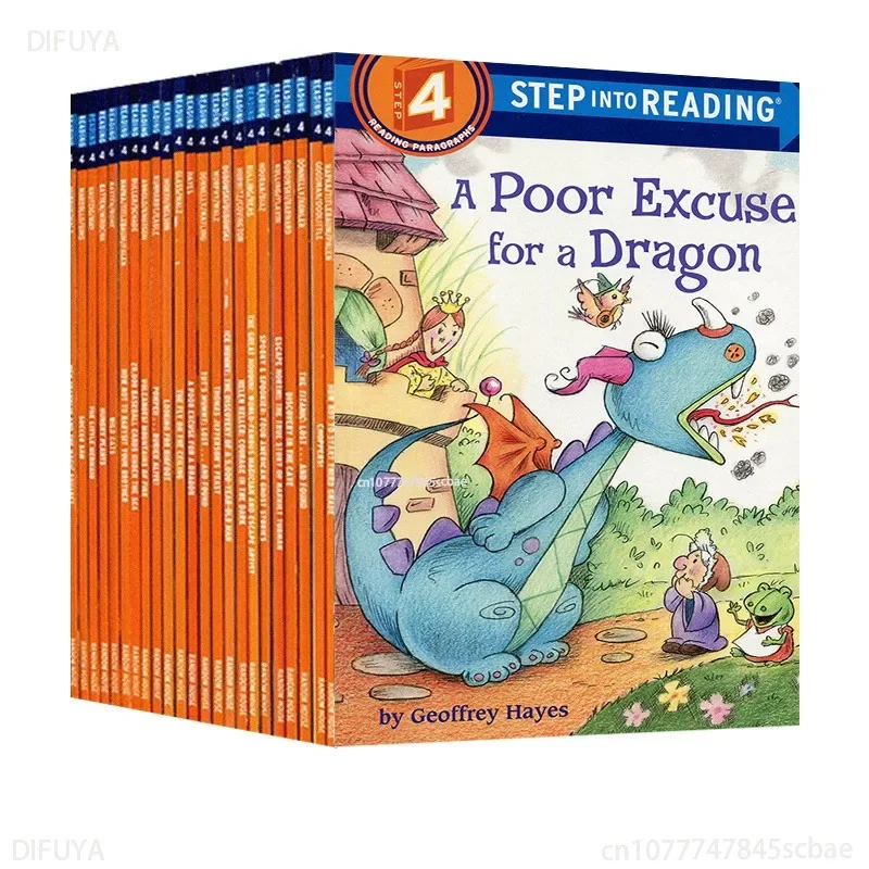 27 Bände „Step Into Reading4“Langdon Graded Reading Bildergeschichtenbücher zum Englischlernen von Kindern, pädagogische Broschüren