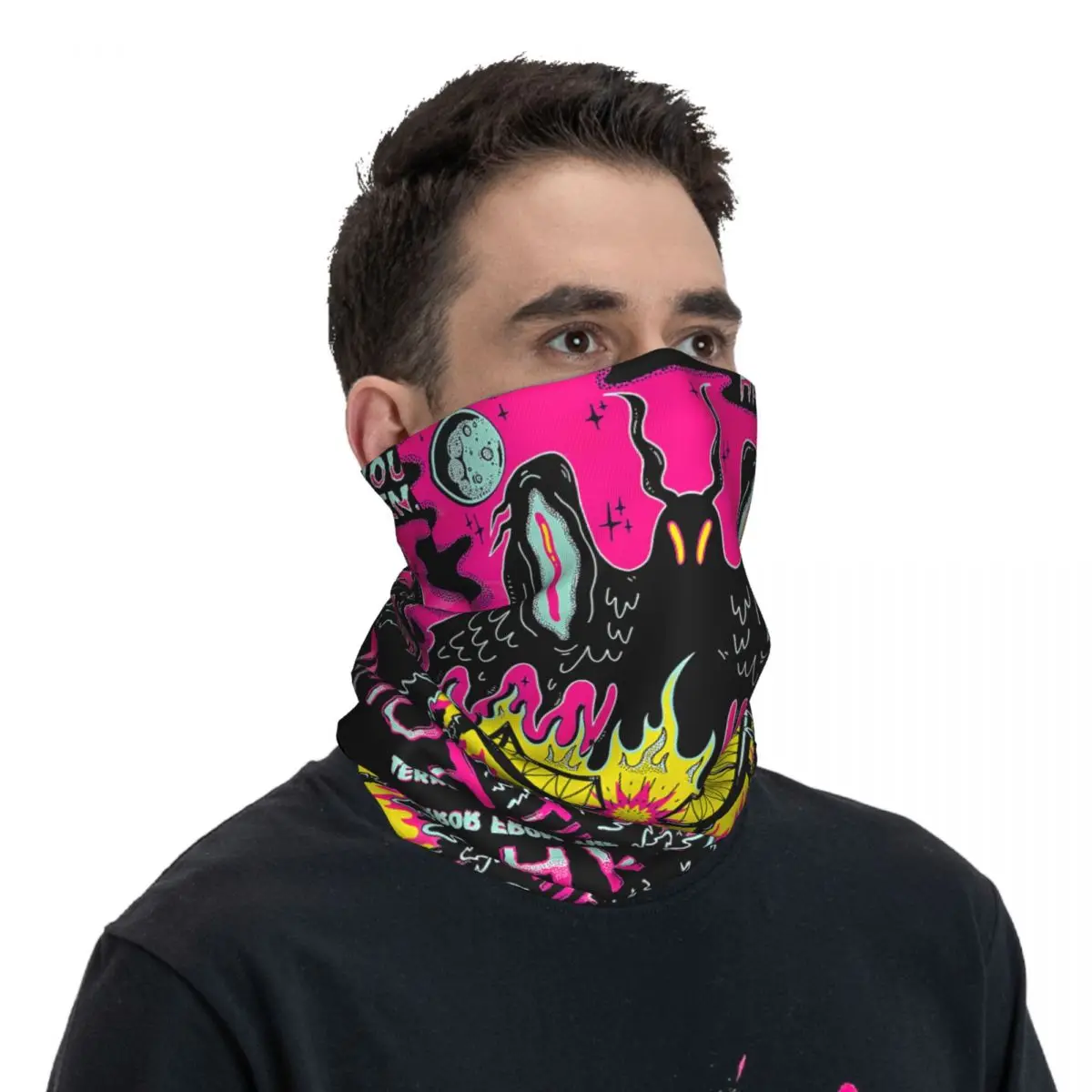 Polainas finas cachecol para Mothman, Assistente 2 Bandana, Pescoço Gaiter, Face Cover Headband