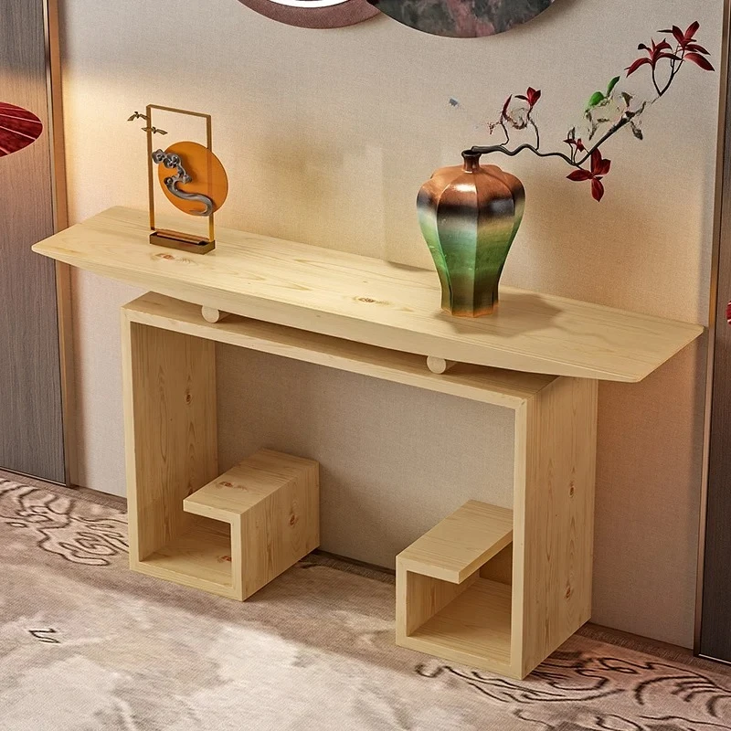 

X-S solid wood entrance table, living room end view table, entrance cabinet, Zen table against the wall, strip art