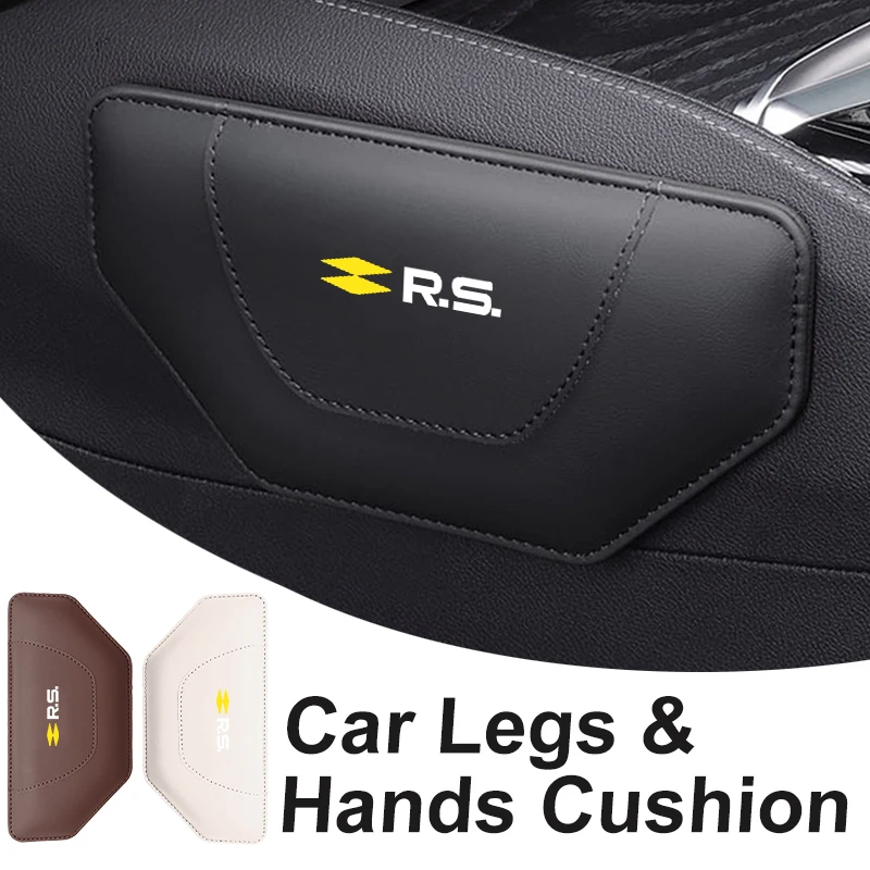 

Leather Car Knee Cushion Knee Pad Pillow Thigh Support Car Interior Accessories For Renault Clio 3 4 Captur Sparco Megane 4 2 3