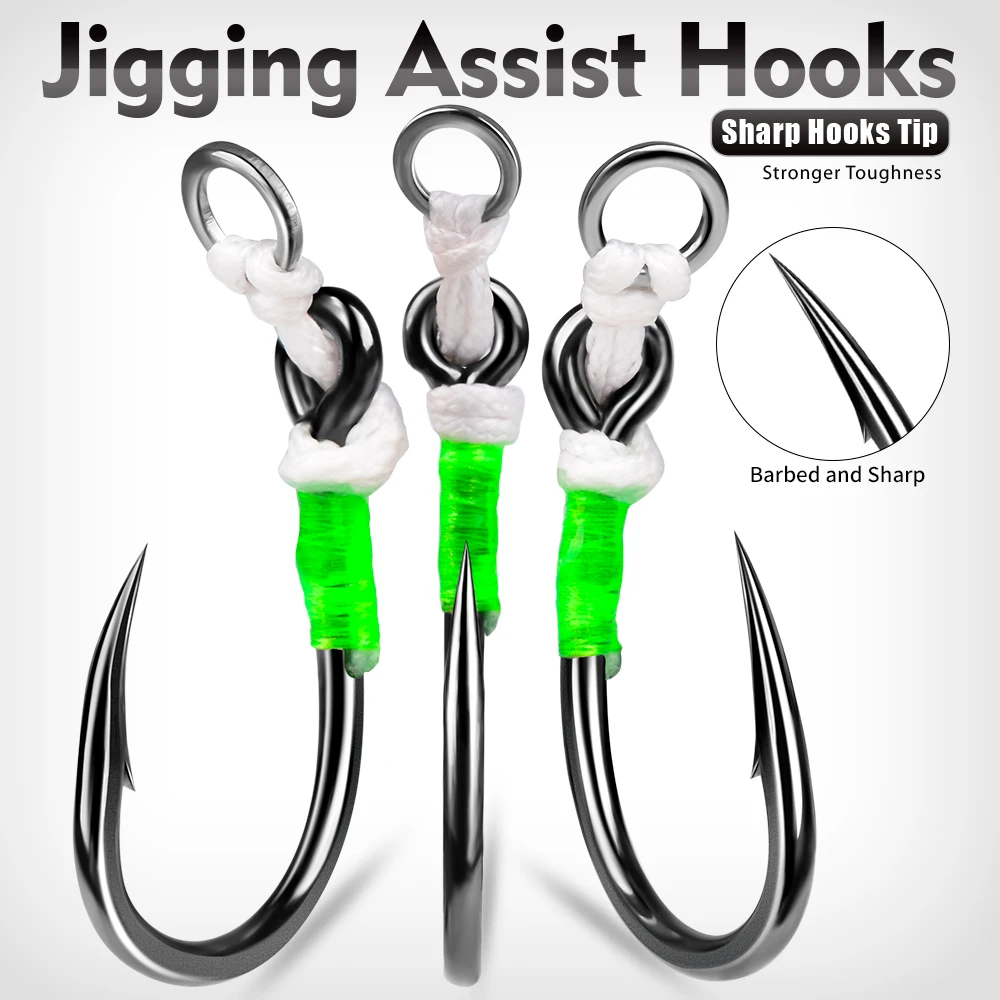 Proberos 5PCS Super Heavy Duty Eisenplatte Einzelner großer Haken, Jigging Assist Salzwasserhaken – Detail 1
