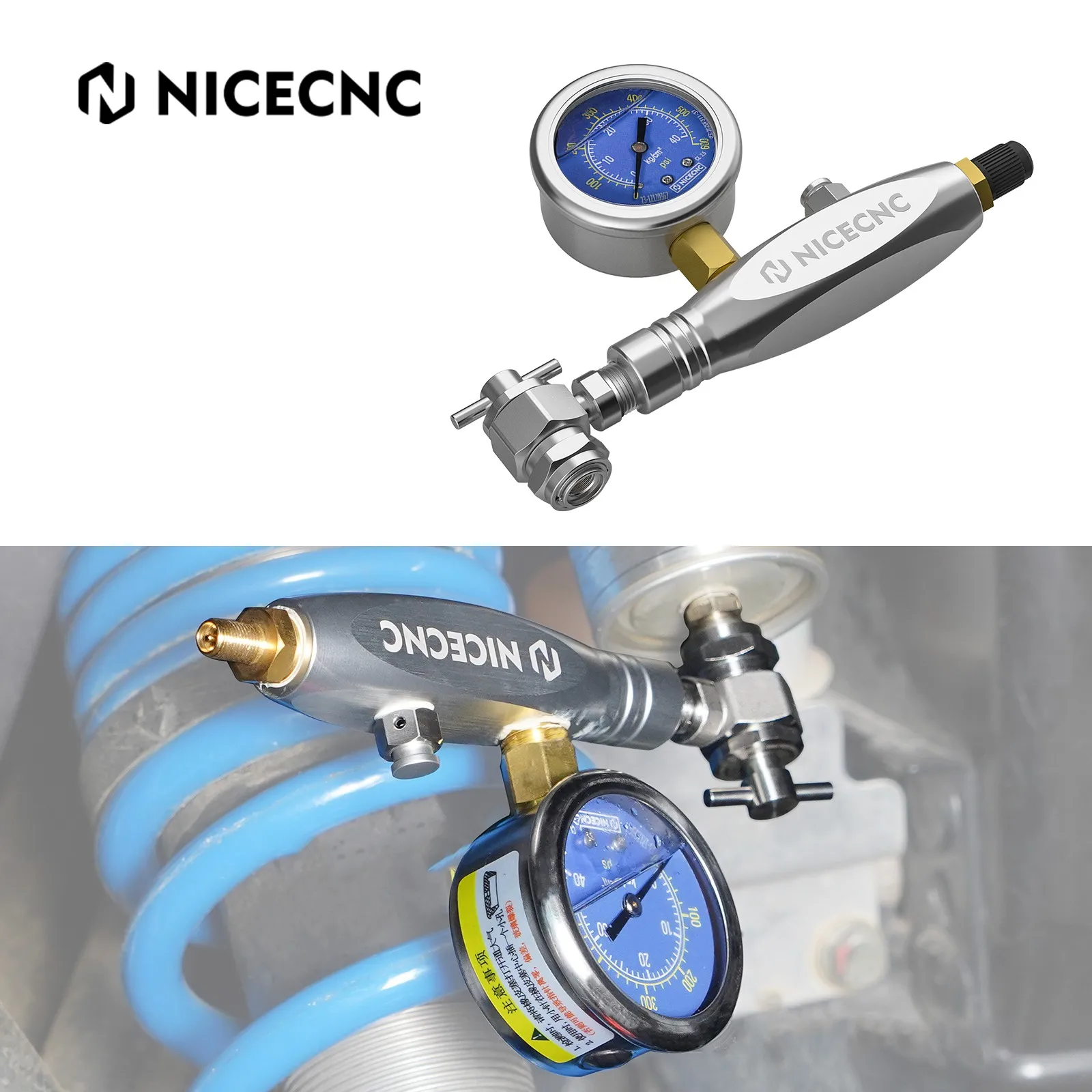 

Universal Nitrogen Filling Tool Nitrogen Regulator Kit 600 PSI No Loss Chuck For KTM Honda Yamaha Suzuki Husqvarna BMW Aprilia