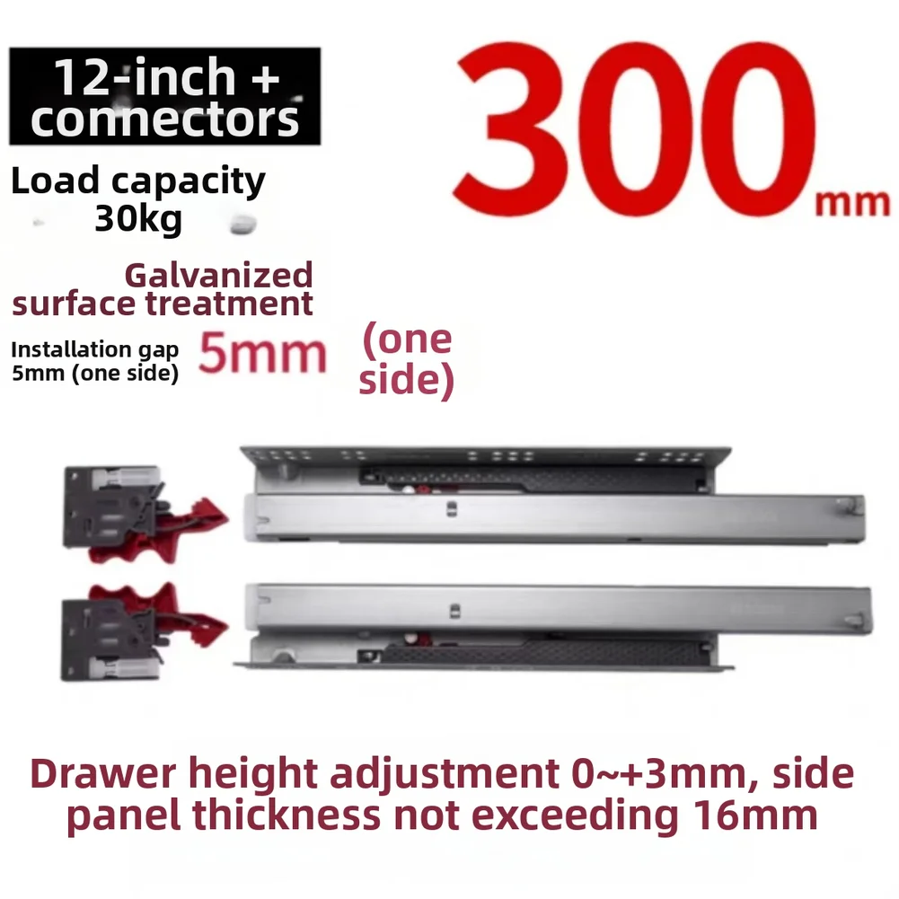 Under-Drawer Mounted Slides for Frameless Cabinet Systems Offering Quiet and Reliable Linear Motion Performance