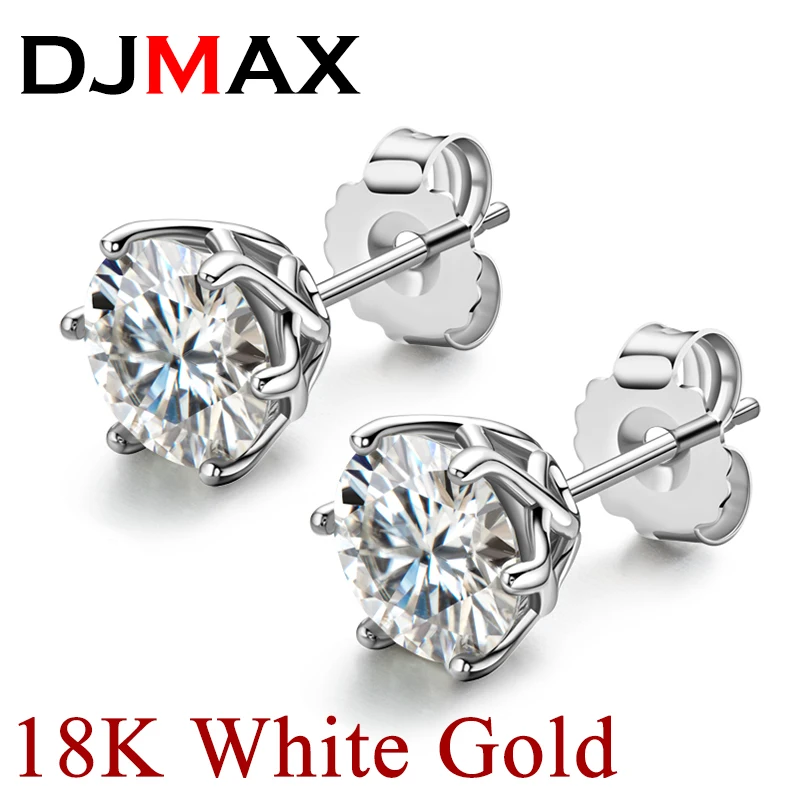 DJMAX Korean Fashion D Color Moissanite Stud Earrings For Women Luxury Jewelry, Original 925 Sterling Silver Women Earrings 2022