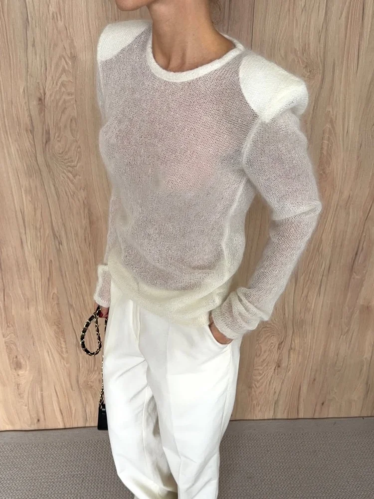 Tossy Rundhals-Strickpullover, Langarm, Slim Fit, Alltagstauglich, Herbst-Winter-Pullover, meliert gestrickt, gerippte Bündchen, einfarbiger Pullover
