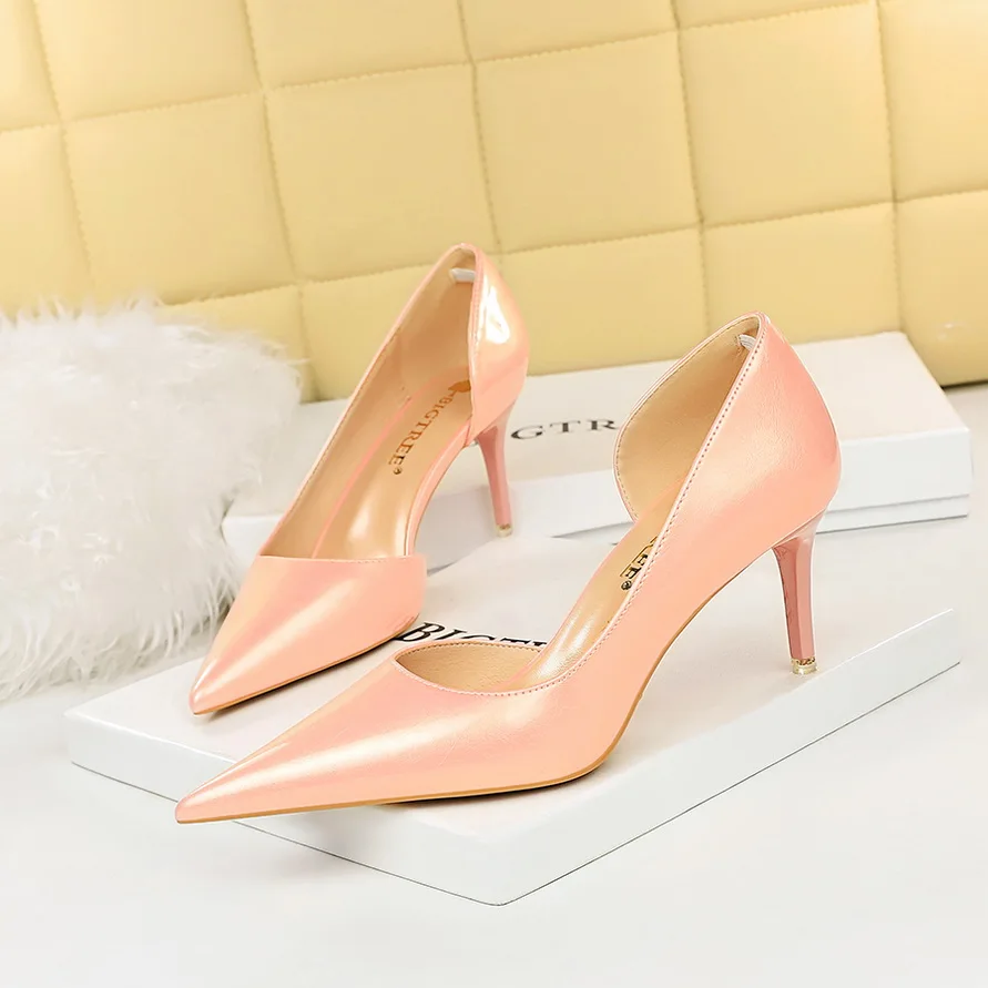 BIGTREE 2023 New Spring Yellow Ladies Pumps Pointed Toe Sexy Thin High Heels Fashion Shallow Pumps Stiletto Party Office Shoes