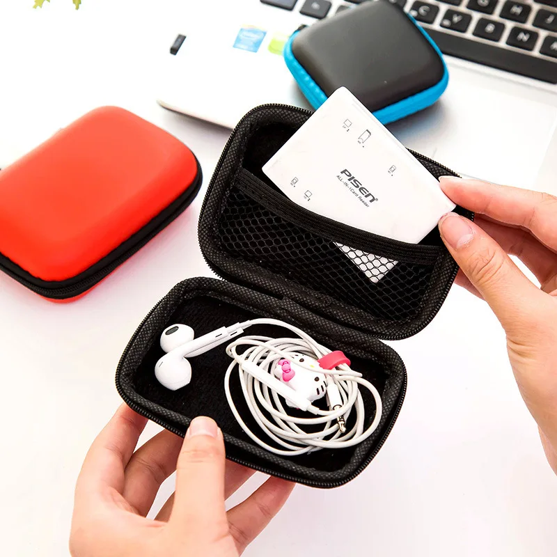 Sanrio Kuromi Earphone Storage Case Travel Carrying Hard Bag Box for Data Cable Charger Earbuds Card USB Cable Accessories Gift
