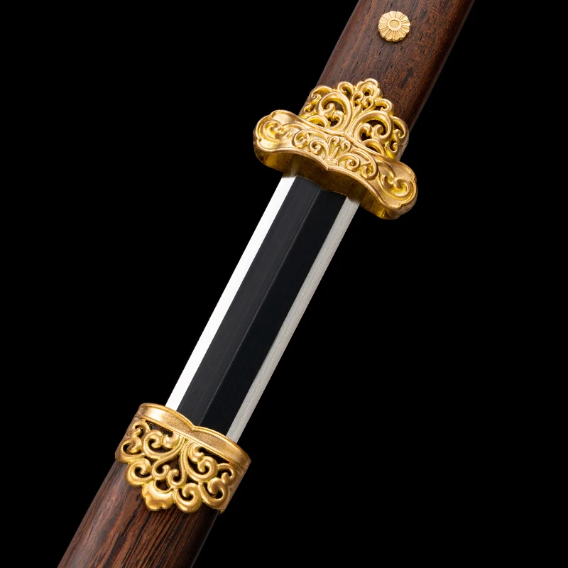 Chinese Tang Jian Sword 1060 High Carbon Steel Blade Real Full Size Ready Battle Warrior Catana Training Cloud Flower Katanas