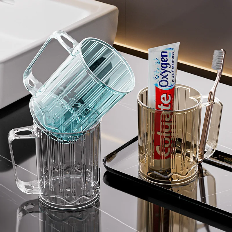 1 Fresh Mouthwash Cup and Toothbrush Holder Made from High-Strength Polyethylene Terephthalate Material, with Built-In Toothbrush Storage Function, Suitable for Bathrooms and Dormitories. Simple Design. It Is an Ideal Gift for Holidays and Birthdays.