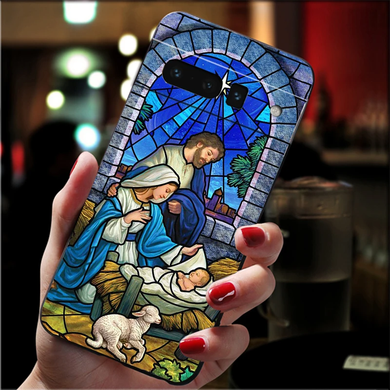 Jesus and Mother Mary Family Phone Case For Google Pixel 9 Pro XL 8 7 6 Pro Pixel 8A 7A 6A 4A 3A 3XL Pixel 8 7 6 5 4