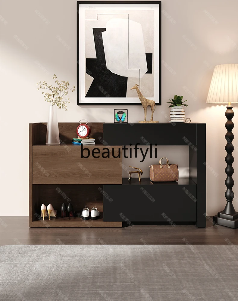 Light luxury shoe cabinet entrance, living room decoration cabinet, foyer integrated storage cabinet