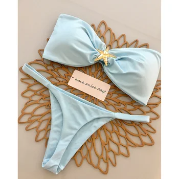 Push Up Bikinis 2025 Sexy Women Swimsuit Female Swimwear Micro Bikini Set Swimming Suit Beachwear Bandeau Brazilian Biquini 2