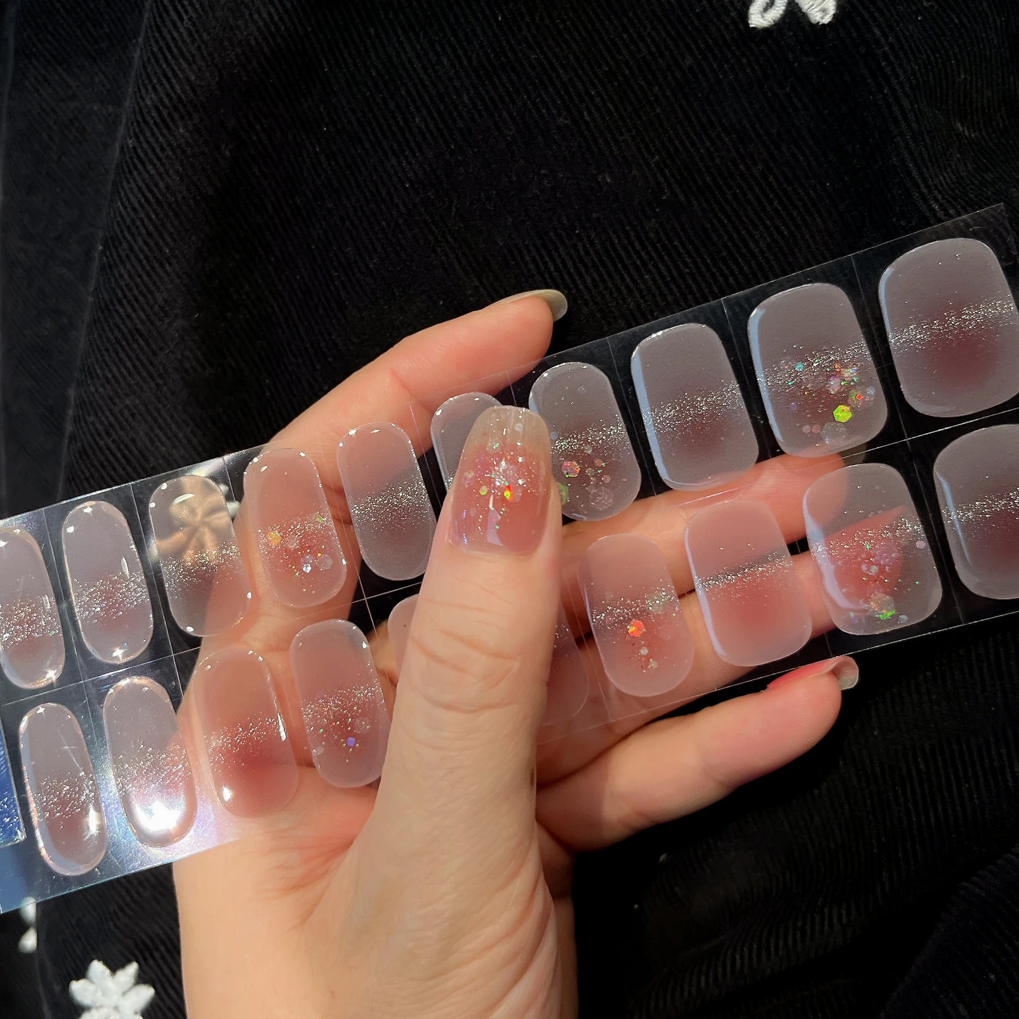 20 نصائح عين القط فلاش شبه علاج الأشعة فوق البنفسجية شبه الخبز مسمار ملصق شرائط طلاء الأظافر غطاء كامل هلام مسمار الفن زينة