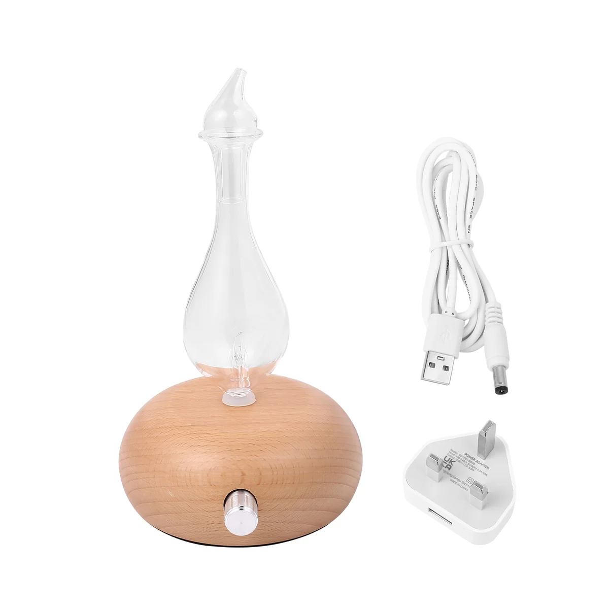 Diffusor für ätherische Öle, Holzglas, Aromatherapie, Diffusor für reine ätherische Öle, Luftvernebler, Luftbefeuchter