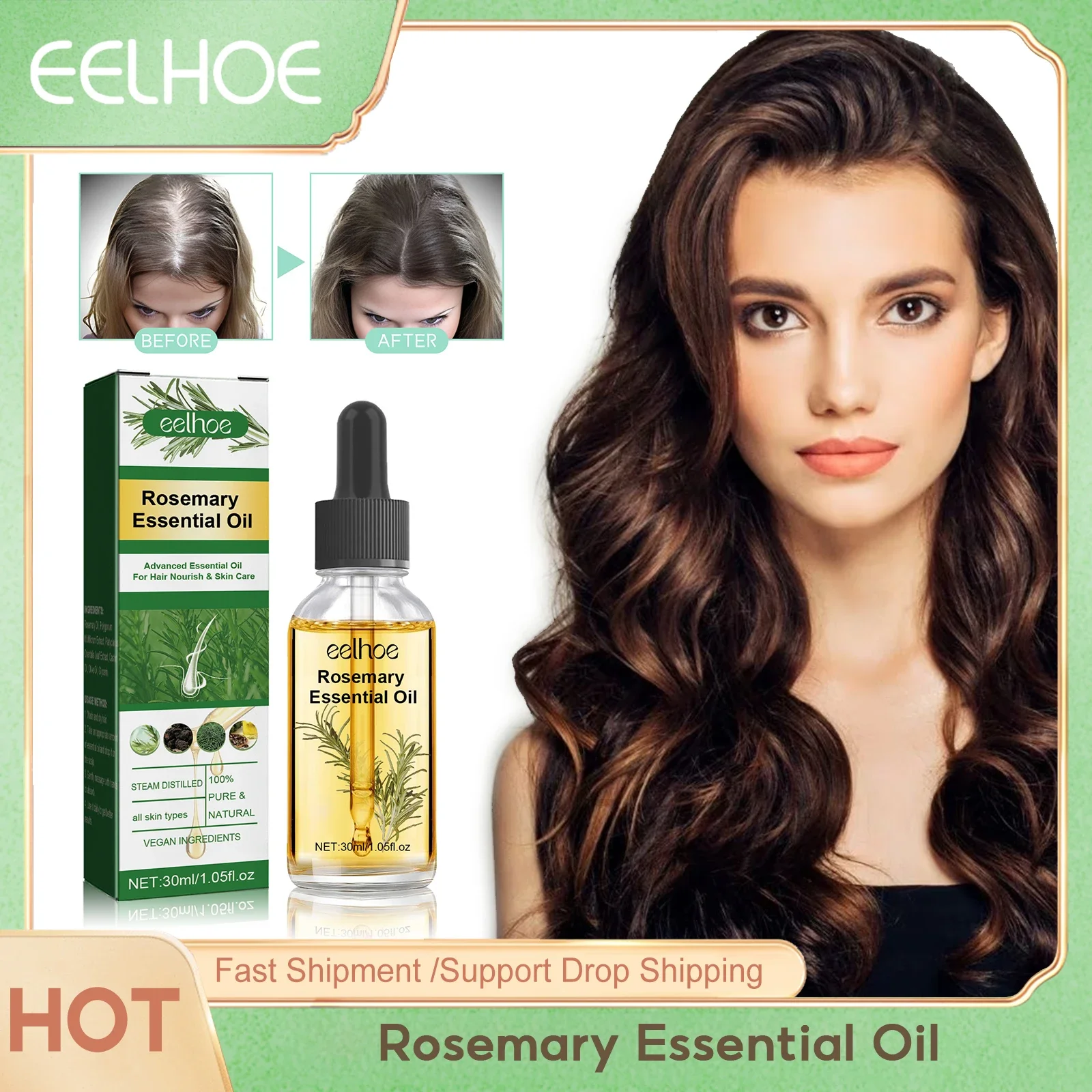 Rosemary Essential Oil Hair Dry Damaged Repair Serum Nourishment Scalp Anti Frizz Hair Loss Essence Smooth Hair Beauty Products