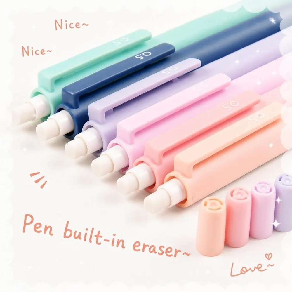 6/12pcs Morandi Mechanical Pencils Triangular Barrel 0.5/0.7mm Click Propelling Pencils Automatic Pencils School Stationery