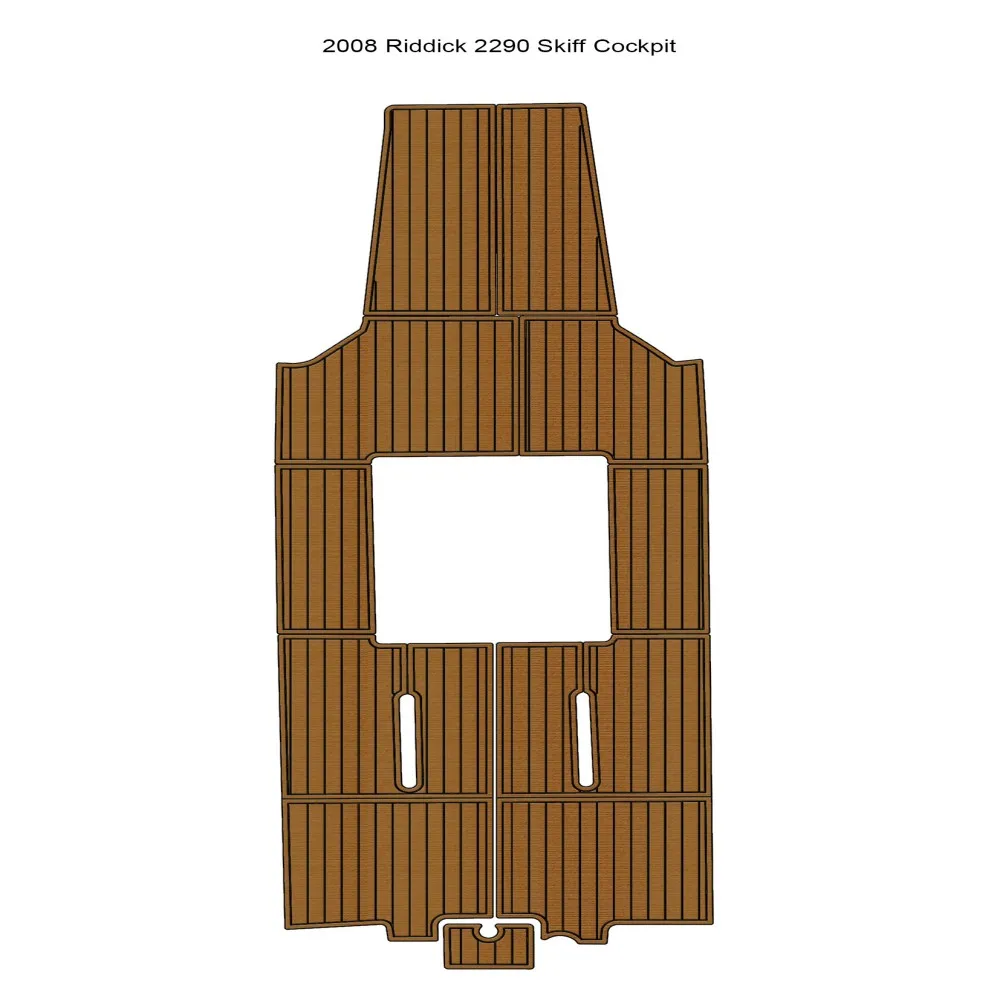 2008 Riddick 2290 Skiff Cockpit Pad Boat EVA Foam Faux Teak Floor Mat SeaDek MarineMat Gatorstep Style Self Adhesive