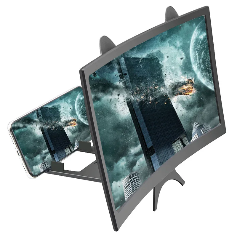 Smartphone Screen Amplifier Abs Curved Screen Folding Eyes Protection Portable Mobile Accessories Phone Amplifier 12-inch