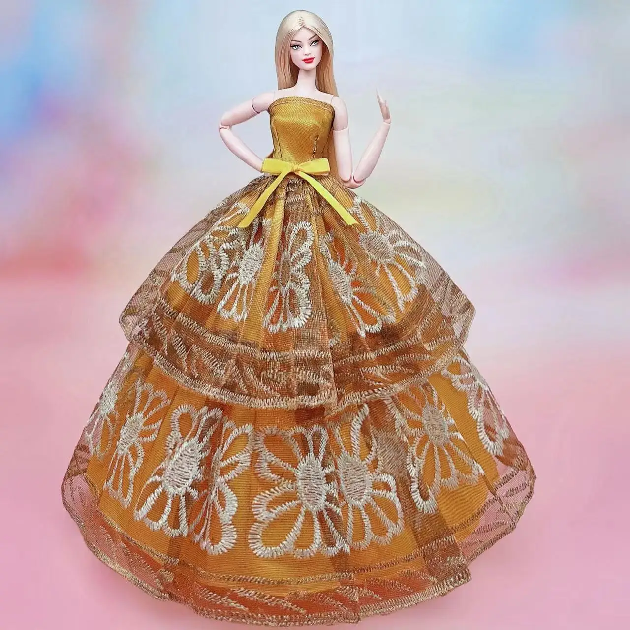 Vêtements pour 29cm Poupée, 3 Sets Jupe Traînante Princesse Soirée Robe de Mariage Robe Tenue pour 11,5 Poupée Accessoires Bébé Noël Cadeau