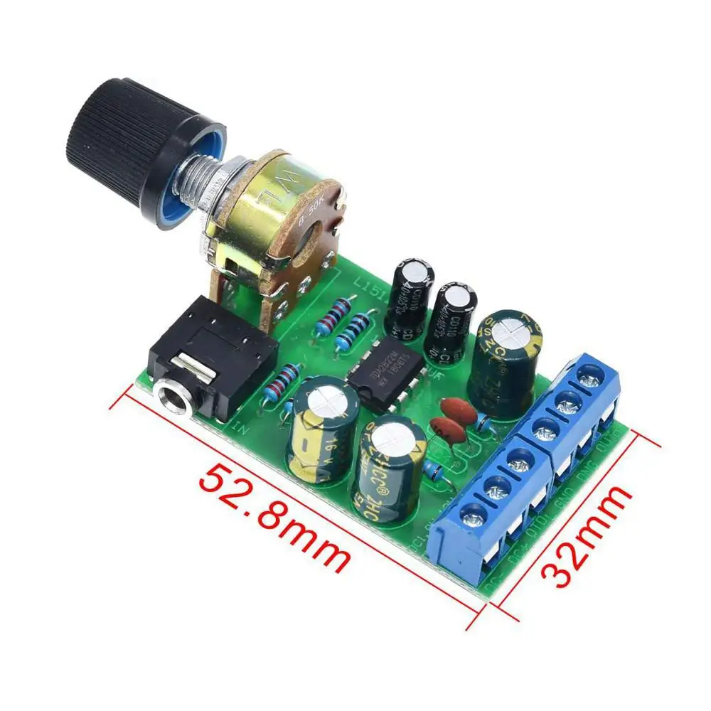 Electronic 3.5mm 2.0 Channel DC1.8-12V Module Stereo Amplifier Amp Board