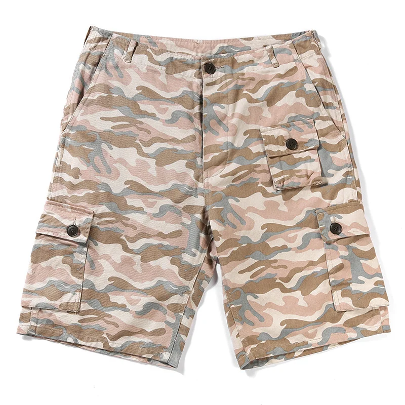 Summer Tiger Camouflage Army Jungle Multi Pocket Pants Outdoor Sport Combat Battle Travel Vietnam Military Casual Hiking Shorts