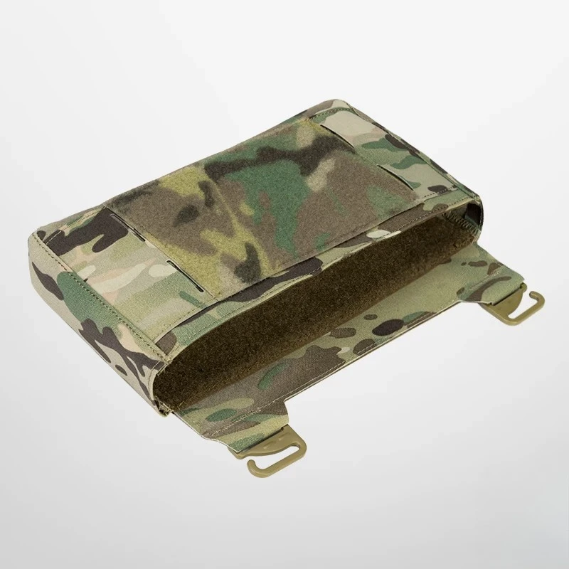 FCSK Plate Carrier Double Layer Front Flap Kangaroo Pouch Removable Divider Front Panel Storage Bag Molle Tactical Vest Pocket